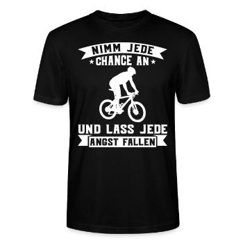 Mountainbike Downhill Radsport Geschenk - Stanley/Stella Unisex Bio-T-Shirt CRAFTER - Schwarz - Vorne - Alina (178cm) & Michal (187cm)