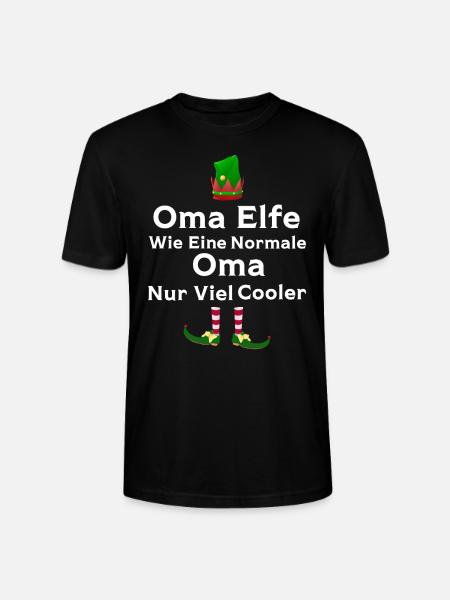 Oma Elfe Omas Geschenk - Stanley/Stella Unisex Bio-T-Shirt CRAFTER - Schwarz