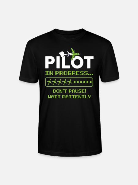 Pilot Pilot Flugzeug Geschenk - Stanley/Stella Unisex Bio-T-Shirt CRAFTER - Schwarz