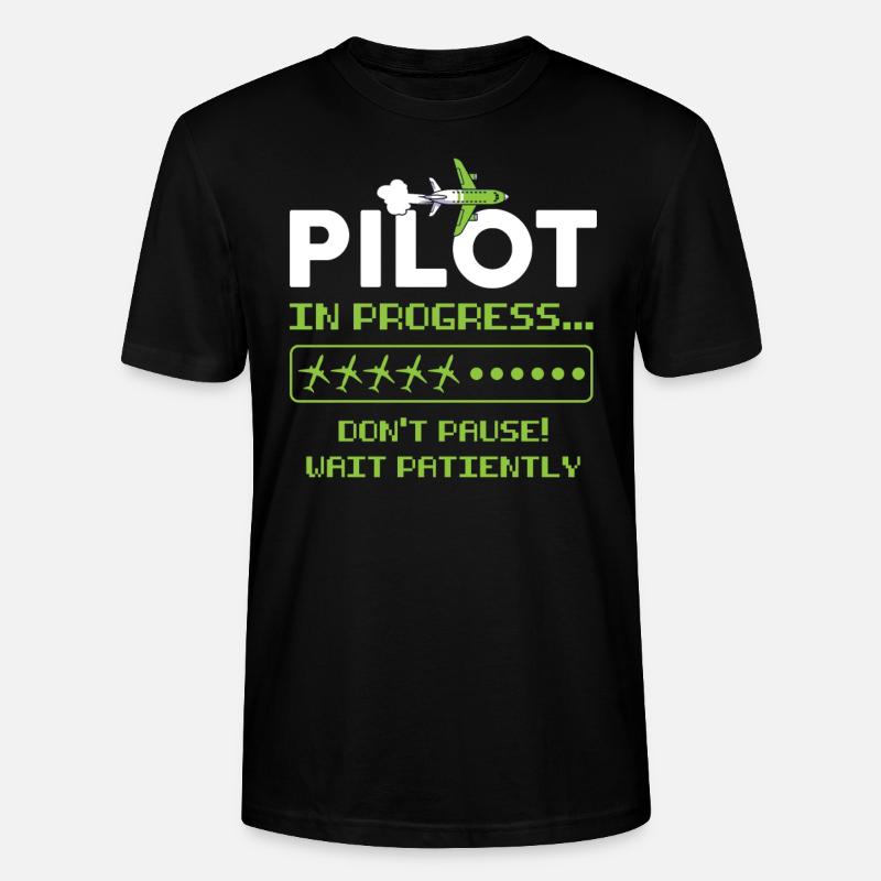 Pilot Pilot Flugzeug Geschenk - Stanley/Stella Unisex Bio-T-Shirt CRAFTER - Schwarz