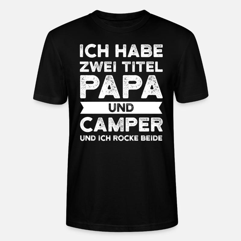 Camper Papa Camping Geschenk - Stanley/Stella Unisex Bio-T-Shirt CRAFTER - Schwarz