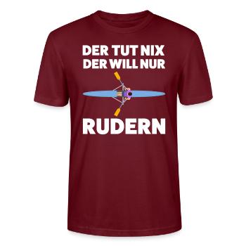 Rudern Sport Rudersport Geschenk - Stanley/Stella Unisex Bio-T-Shirt CRAFTER - Burgunderrot - Vorne - Alina (178cm) & Michal (187cm)