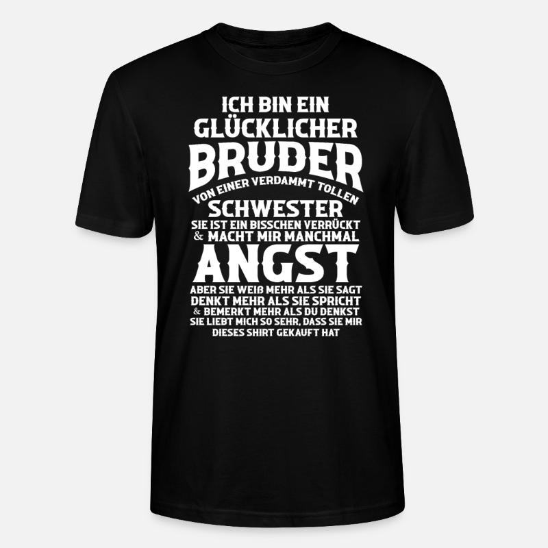 Bruder Schwester Bruder Geschenk - Stanley/Stella Unisex Bio-T-Shirt CRAFTER - Schwarz