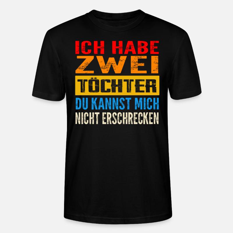 Papa 2 Töchter Töchter Geschenk - Stanley/Stella Unisex Bio-T-Shirt CRAFTER - Schwarz