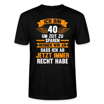 40. Geburtstag 40 Jahre 40 Jahre alt Geschenk - Stanley/Stella Unisex Bio-T-Shirt CRAFTER - Schwarz - Vorne - Alina (178cm) & Michal (187cm)