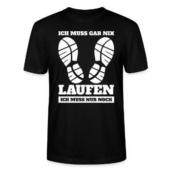 Laufen Sport Laufsport Geschenk - Stanley/Stella Unisex Bio-T-Shirt CRAFTER - Schwarz - Vorne - Alina (178cm) & Michal (187cm)