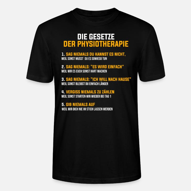 Physiotherapie Beruf Physiotherapeut Geschenk - Stanley/Stella Unisex Bio-T-Shirt CRAFTER - Schwarz