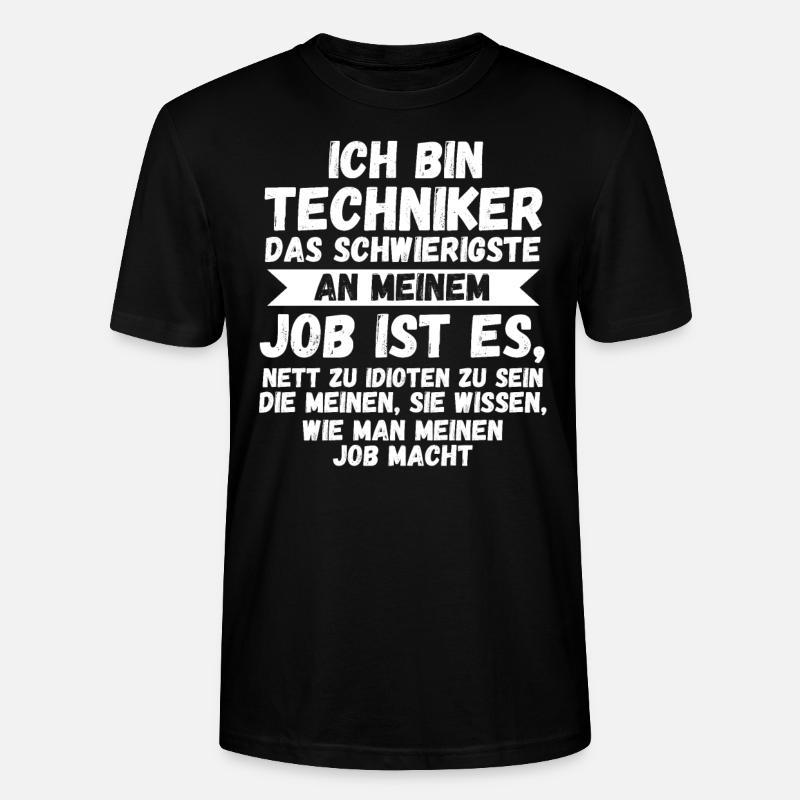 Techniker Beruf Technik Geschenk - Stanley/Stella Unisex Bio-T-Shirt CRAFTER - Schwarz