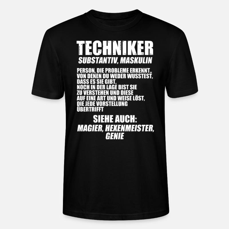 Techniker Beruf Technik Geschenk - Stanley/Stella Unisex Bio-T-Shirt CRAFTER - Schwarz