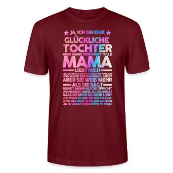 Tochter & Mutter Familie Mutter Geschenk - Stanley/Stella Unisex Bio-T-Shirt CRAFTER - Burgunderrot - Vorne - Alina (178cm) & Michal (187cm)