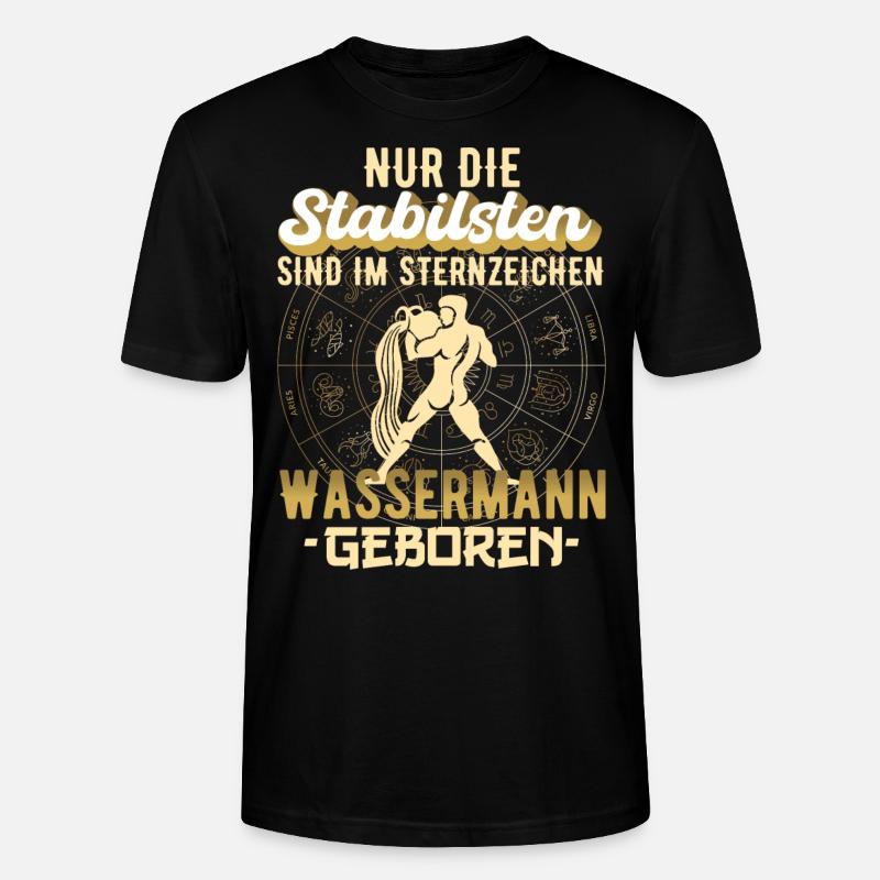 Sternzeichen Wassermann Wassermänner Geschenk - Stanley/Stella Unisex Bio-T-Shirt CRAFTER - Schwarz