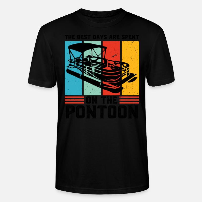 Ponton Pontonierboot Geschenk - Stanley/Stella Unisex Bio-T-Shirt CRAFTER - Schwarz