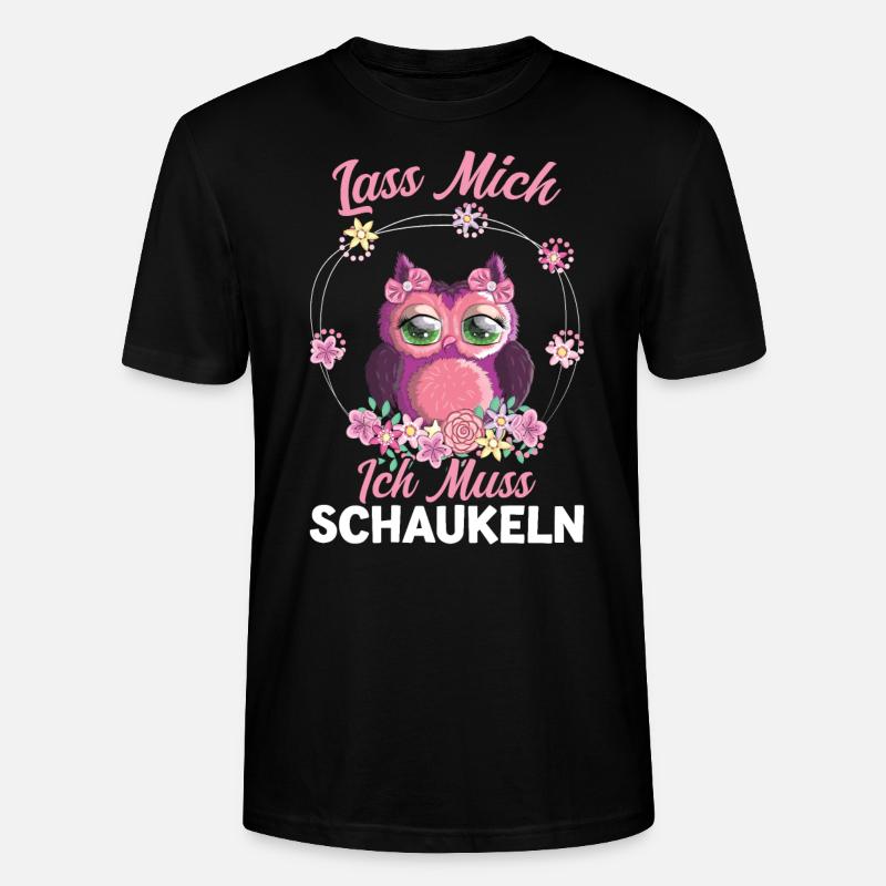 Eule Vogel Schaukeln Geschenk - Stanley/Stella Unisex Bio-T-Shirt CRAFTER - Schwarz