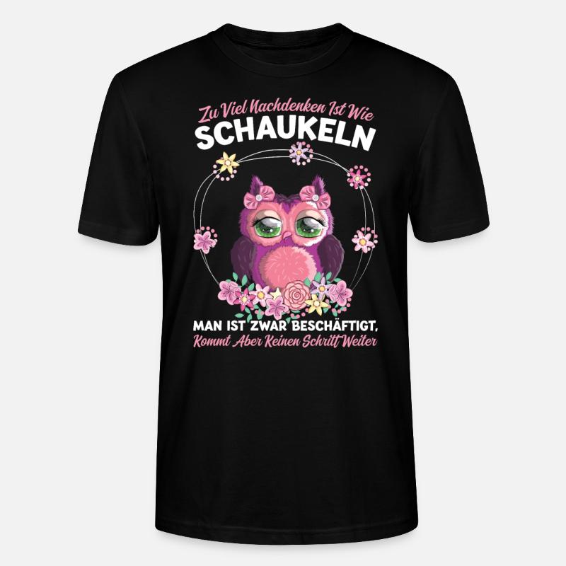 Eule Vogel Eulen Fans Geschenk - Stanley/Stella Unisex Bio-T-Shirt CRAFTER - Schwarz