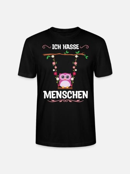 Eule Vogel Schaukeln Geschenk - Stanley/Stella Unisex Bio-T-Shirt CRAFTER - Schwarz