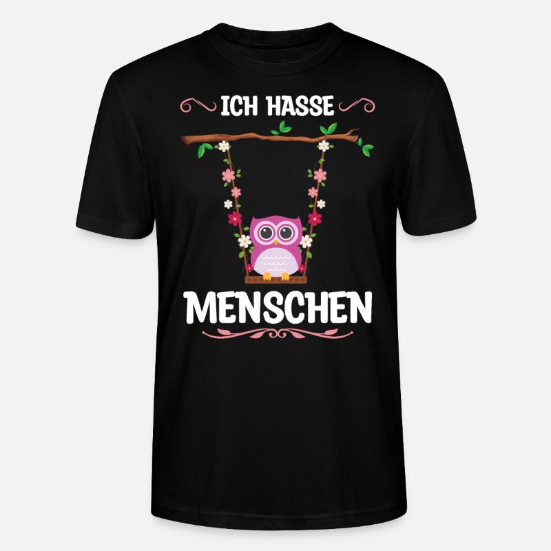 Eule Vogel Schaukeln Geschenk - Stanley/Stella Unisex Bio-T-Shirt CRAFTER - Schwarz