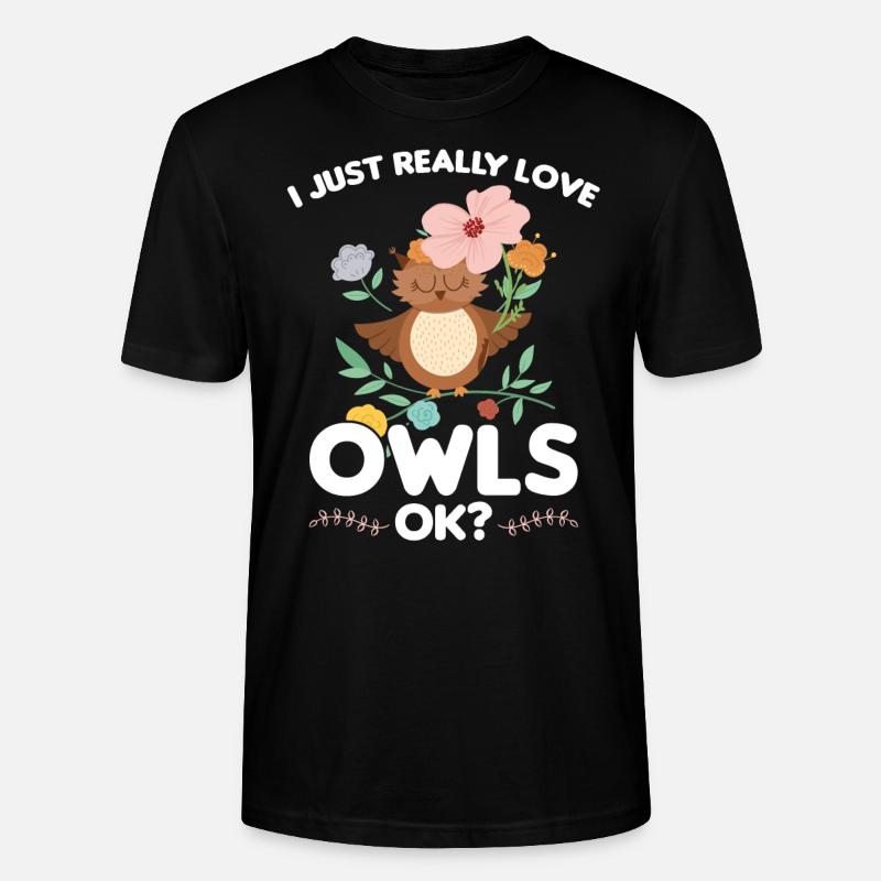 Eule Vogel Eulen Geschenk - Stanley/Stella Unisex Bio-T-Shirt CRAFTER - Schwarz