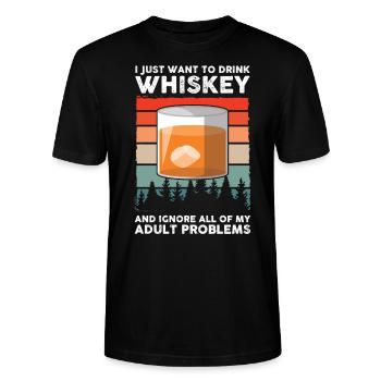 Whiskey trinken Whiskey trinken Whiskey Geschenk - Stanley/Stella Unisex Bio-T-Shirt CRAFTER - Schwarz - Vorne - Alina (178cm) & Michal (187cm)