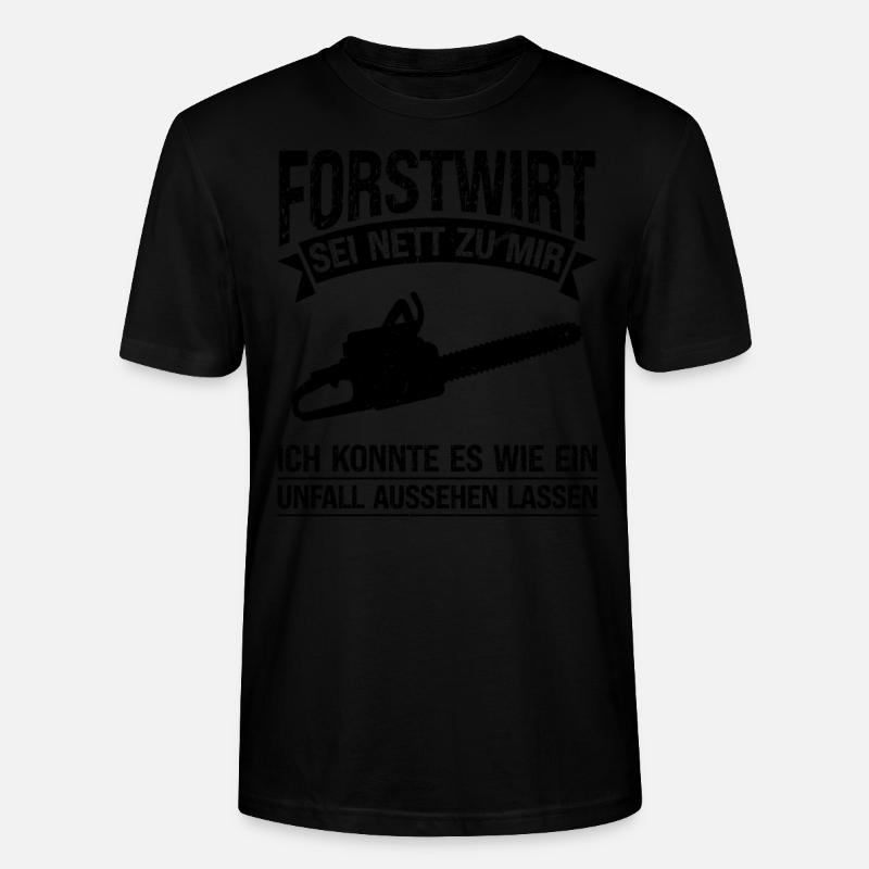 Forstwirt Beruf Förster Geschenk - Stanley/Stella Unisex Bio-T-Shirt CRAFTER - Schwarz