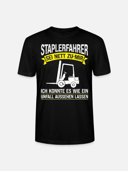 Staplerfahrer Beruf Gabelstapler Geschenk - Stanley/Stella Unisex Bio-T-Shirt CRAFTER - Schwarz
