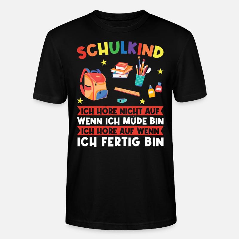 Schulkind Einschulung Schulstart Geschenk - Stanley/Stella Unisex Bio-T-Shirt CRAFTER - Schwarz
