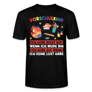 Vorschule Abschluss Vorschulkind Geschenk - Stanley/Stella Unisex Bio-T-Shirt CRAFTER - Schwarz - Vorne - Alina (178cm) & Michal (187cm)