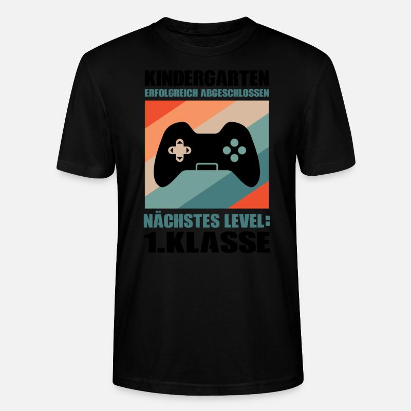 Kindergarten Abschluss Gaming Geschenk - Stanley/Stella Unisex Bio-T-Shirt CRAFTER - Schwarz