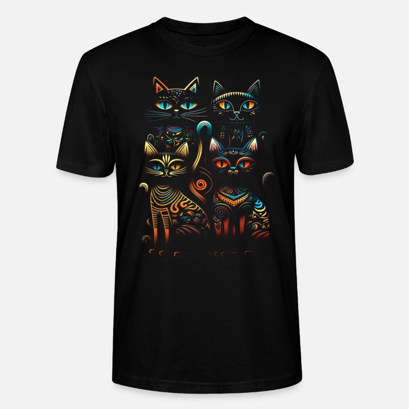 Chats arc-en-ciel - T-shirt bio CRAFTER Stanley Stella Unisexe - noir