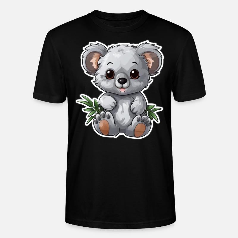 Süßer Koala mit Eukalyptus-Blättern - Stanley/Stella Unisex Bio-T-Shirt CRAFTER - Schwarz