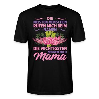 Mutter Mama Tochter Geschenk - Stanley/Stella Unisex Bio-T-Shirt CRAFTER - Schwarz - Vorne - Alina (178cm) & Michal (187cm)