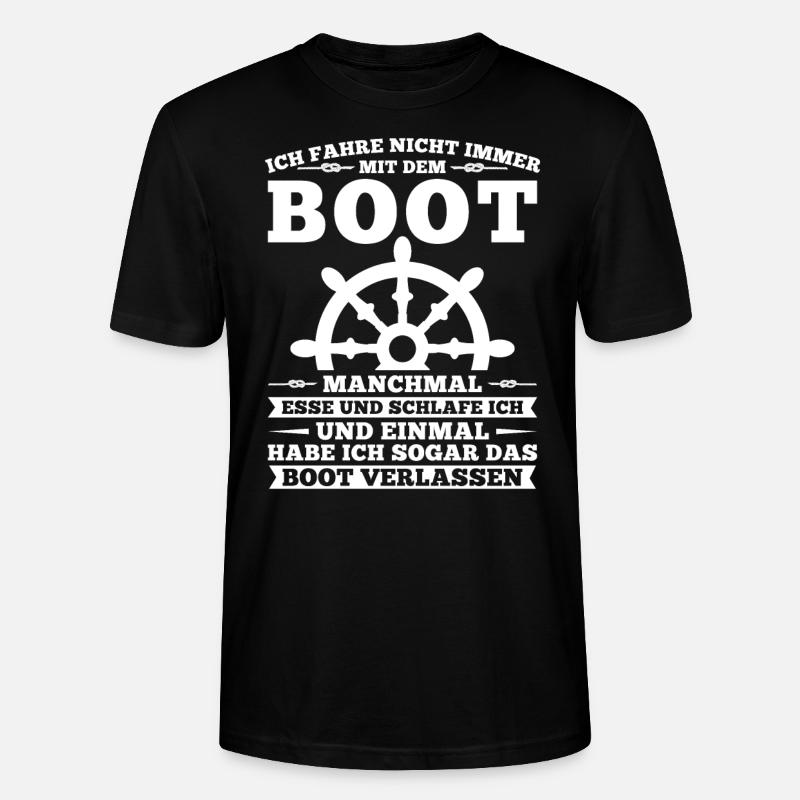Boot Kapitän booten Geschenk - Stanley/Stella Unisex Bio-T-Shirt CRAFTER - Schwarz