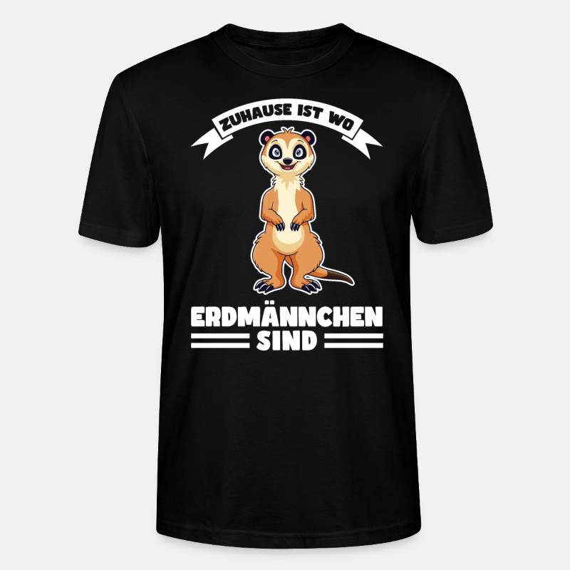 Tiere Erdmännchen Erdmännchene Geschenk - Stanley/Stella Unisex Bio-T-Shirt CRAFTER - Schwarz