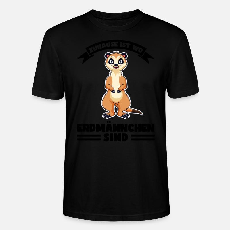 Tiere Erdmännchen Erdmännchene Geschenk - Stanley/Stella Unisex Bio-T-Shirt CRAFTER - Schwarz