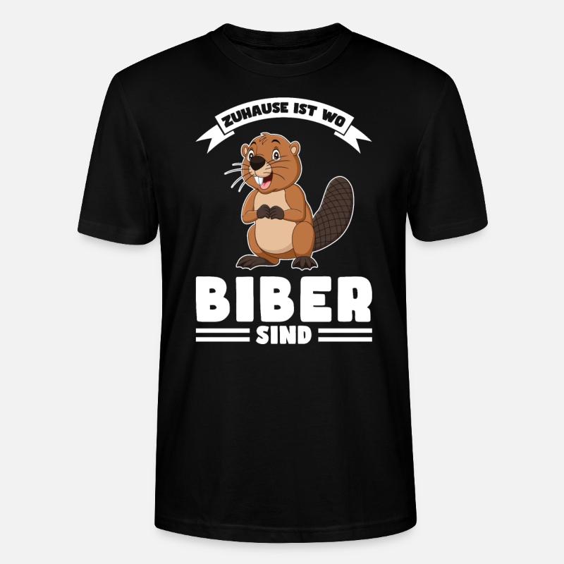 Tiere Bieber Biebern Geschenk - Stanley/Stella Unisex Bio-T-Shirt CRAFTER - Schwarz