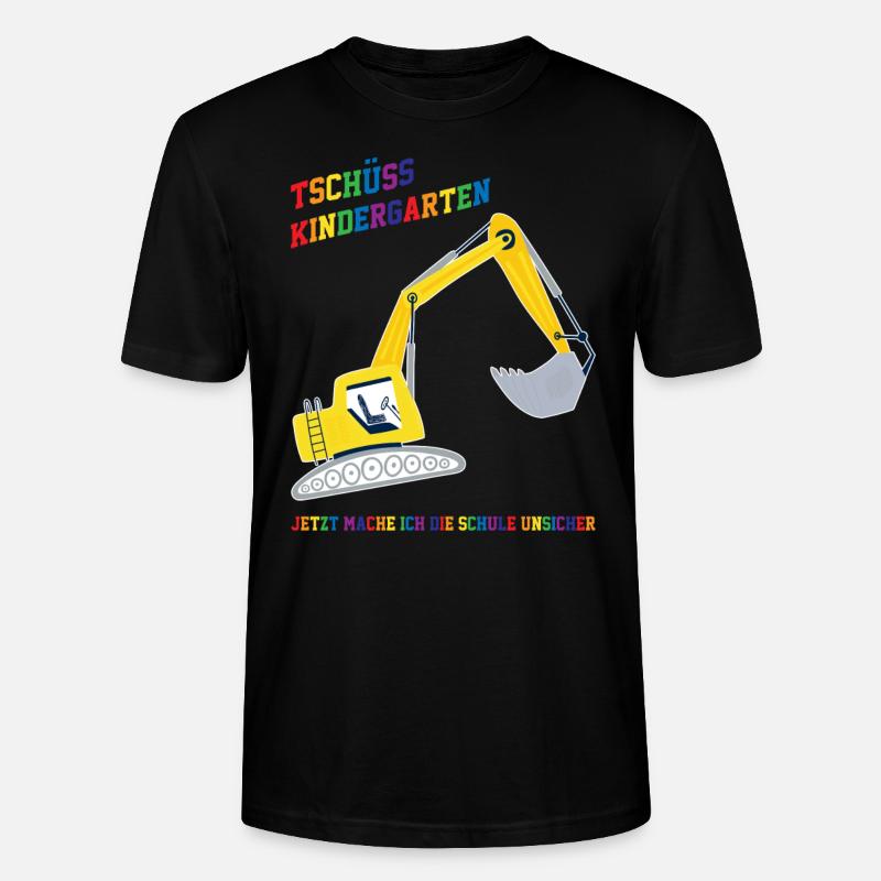 Schulkind Bagger Schulbeginn Geschenk - Stanley/Stella Unisex Bio-T-Shirt CRAFTER - Schwarz