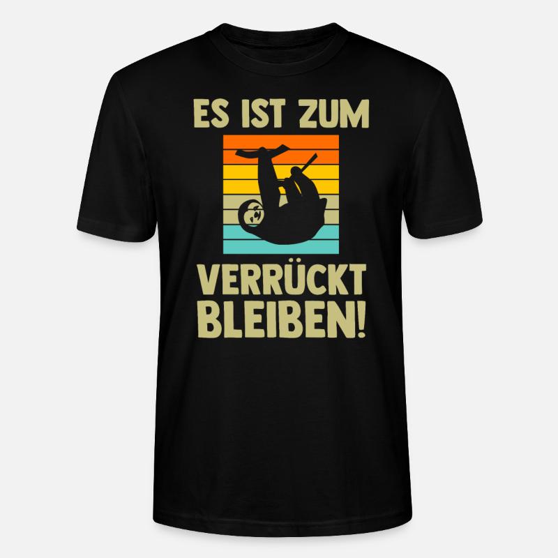 Faultier Sarkasmus Faultiere Geschenk - Stanley/Stella Unisex Bio-T-Shirt CRAFTER - Schwarz