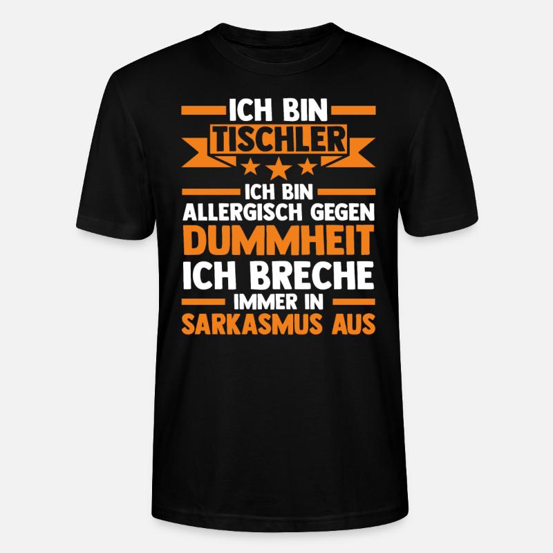 Tischler Beruf Tischlerei Geschenk - Stanley/Stella Unisex Bio-T-Shirt CRAFTER - Schwarz