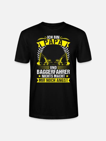 Baggerfahrer Papa Bagger-Fahrer Geschenk - Stanley/Stella Unisex Bio-T-Shirt CRAFTER - Schwarz