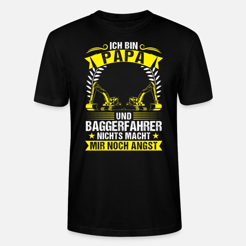 Baggerfahrer Papa Bagger-Fahrer Geschenk - Stanley/Stella Unisex Bio-T-Shirt CRAFTER - Schwarz