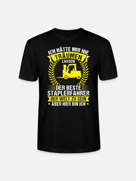 Staplerfahrer Stapler Lagerlogistik Geschenk - Stanley/Stella Unisex Bio-T-Shirt CRAFTER - Schwarz