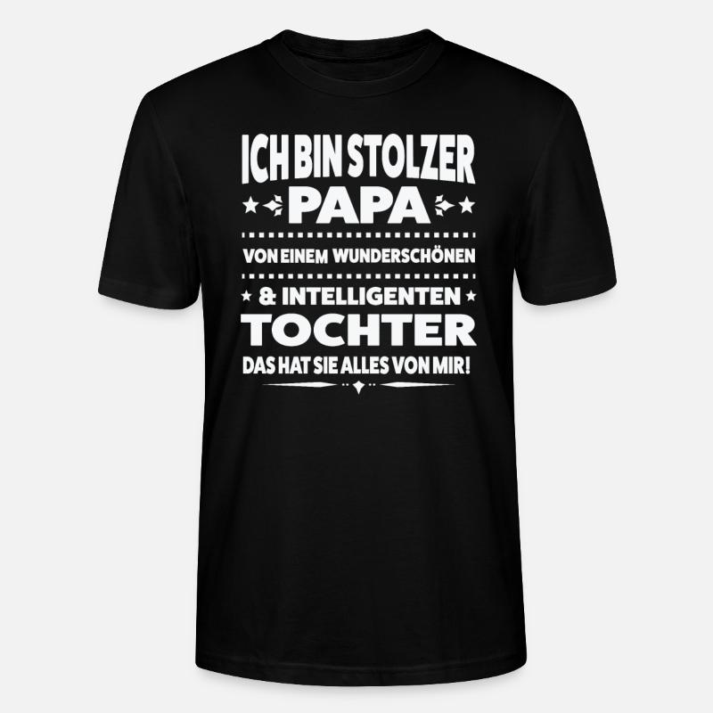 Papa Tochter Töchter Geschenk - Stanley/Stella Unisex Bio-T-Shirt CRAFTER - Schwarz