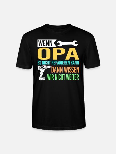 Opa Familie Handwerker Geschenk - Stanley/Stella Unisex Bio-T-Shirt CRAFTER - Schwarz