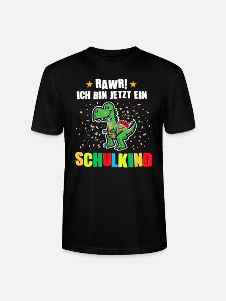 Schulkind Dino Schulstart Geschenk - Stanley/Stella Unisex Bio-T-Shirt CRAFTER - Schwarz