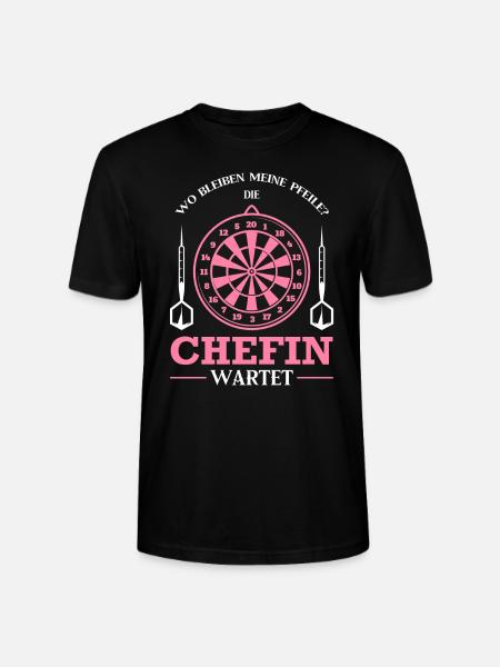 Darts Frau Darten Geschenk - Stanley/Stella Unisex Bio-T-Shirt CRAFTER - Schwarz