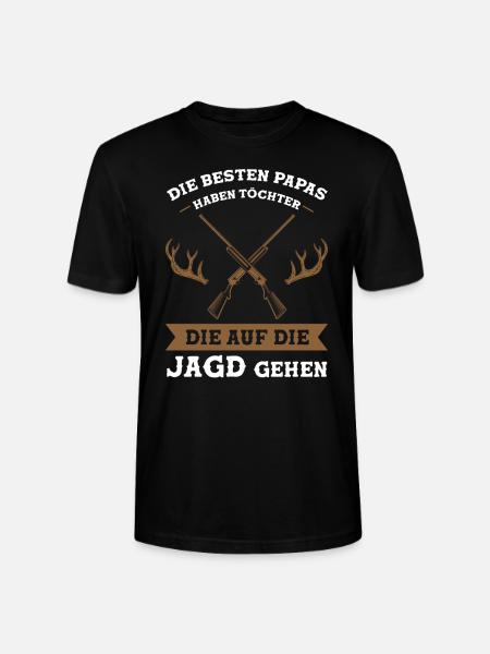 Jäger Papa Tochter Geschenk - Stanley/Stella Unisex Bio-T-Shirt CRAFTER - Schwarz