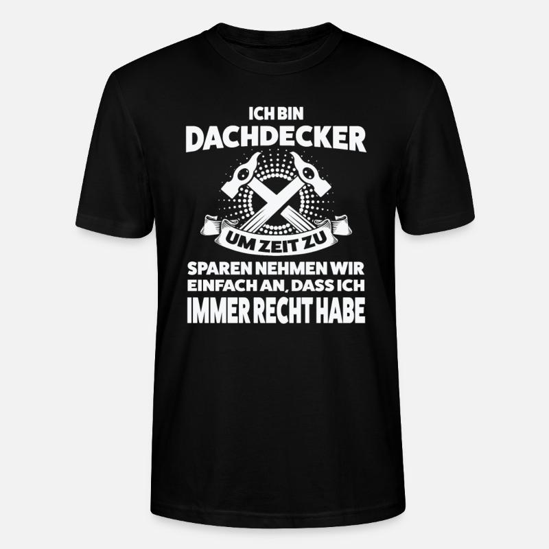 Dachdecker Beruf Dachdecken Geschenk - Stanley/Stella Unisex Bio-T-Shirt CRAFTER - Schwarz