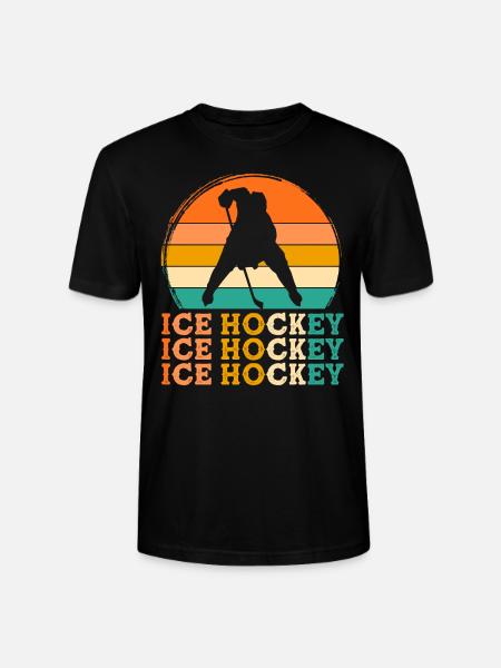 Eishockeyspieler Retro-Design Eishockeyspieler Ges - Stanley/Stella Unisex Bio-T-Shirt CRAFTER - Schwarz