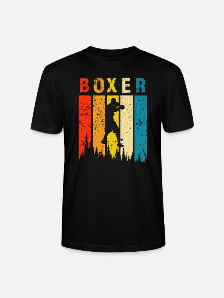Boxer Retro-Design Boxer Geschenk - Stanley/Stella Unisex Bio-T-Shirt CRAFTER - Schwarz