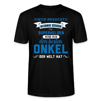 Onkel Familie Onkels Geschenk - Stanley/Stella Unisex Bio-T-Shirt CRAFTER - Schwarz - Vorne - Alina (178cm) & Michal (187cm)