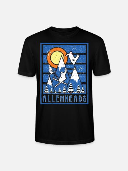 Retro Allnenhads Ski Sunset - Stanley/Stella CRAFTER Unisex Organic T-Shirt - black